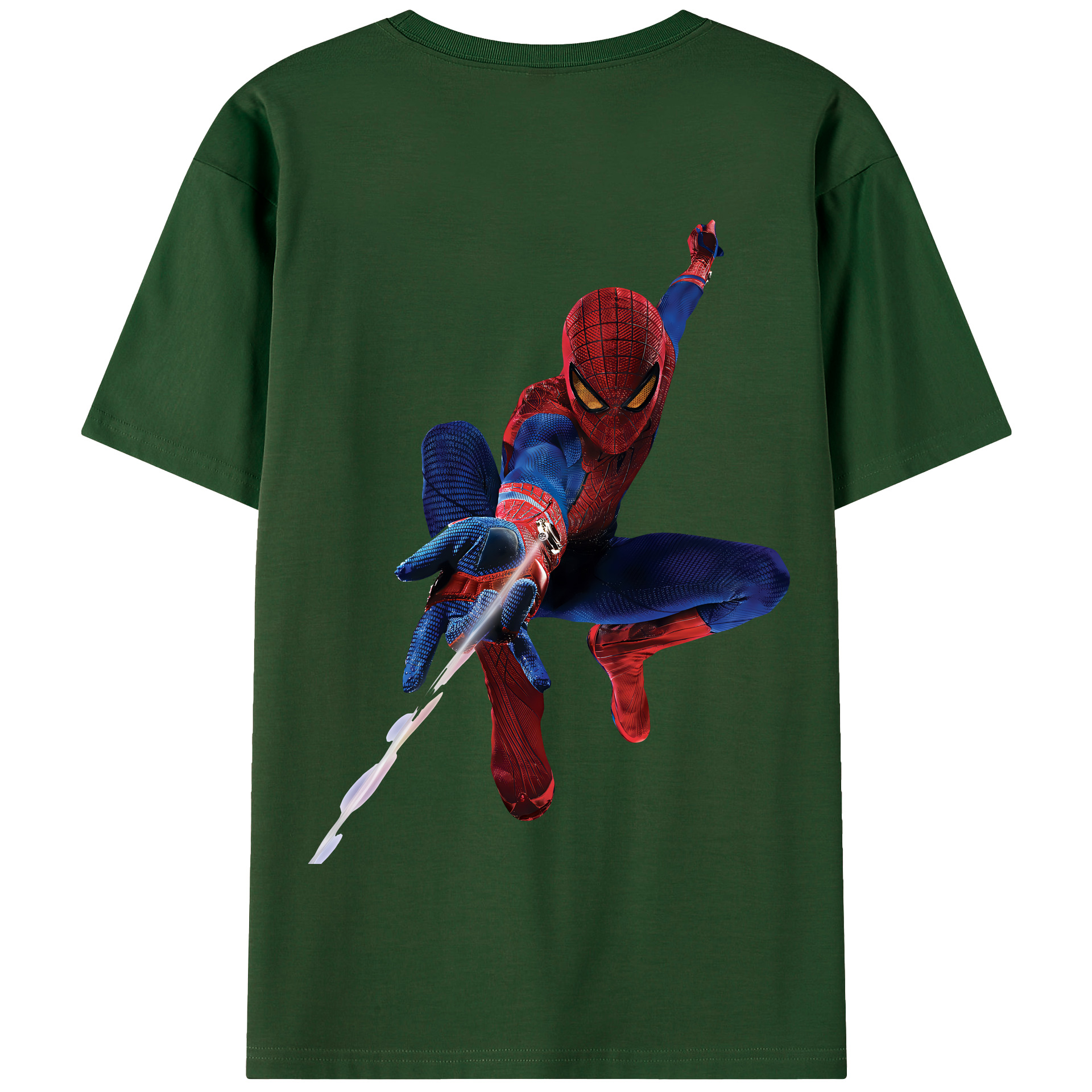 （画像用） Spider Man スパイダーマン 綿100％半袖Tシャツ（背面プリント）